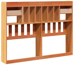 Cabeceira com arrumação 140 cm pinho maciço castanho-mel