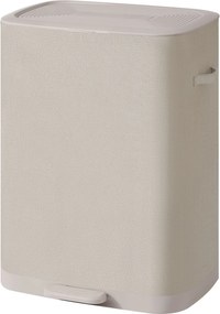Cesto da roupa suja 160 L  com tampa e 2 compartimentos 56 x 40,5 x 75 cm bege claro