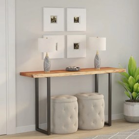 vidaXL Tampo de mesa retangular borda viva 180x40x2,5 cm acácia maciça