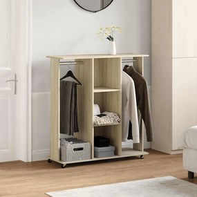 Roupeiro c/ rodas 102x38x110 cm deriv. madeira carvalho sonoma