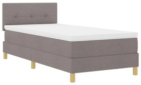 Cama Box com Colchão &amp; LED Taupe 80x200 cm Tecido