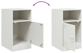 Mesa de cabeceira 34,5x39x62 cm aço branco