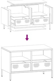 Móvel de TV 68x39x43,5 cm aço laminado a frio preto