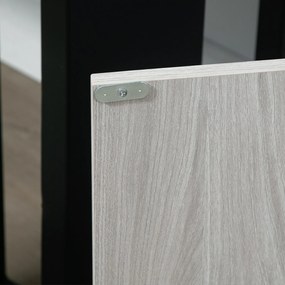 HOMCOM Armário de Sala de Estar com 2 Portas 2 Gavetas e Prateleira Ajustável Móvel Auxiliar de Armazenamento para Cozinha Sala de Jantar Dormitório Estilo Moderno 64x34x90cm Cinza