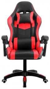 Cadeira de escritório SAKHIR, gaming, pele sintética preta e vermelho