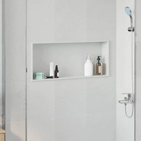 vidaXL Nichos de Chuveiro Branco 75 x 30 x 9.5 cm Aço inoxidável