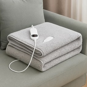 Manta aquecida em velo 180 x 130 cm Cinzento