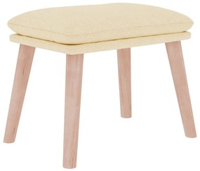 Cadeira de baloiço com apoio de pés tecido cor creme
