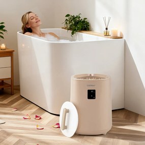 Aquecedor de toalhas para Casa de Banho de 18 L com tela LED e desligamento automático Cubo portátil castanho