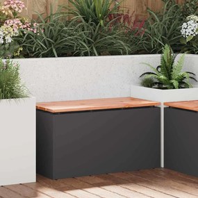 vidaXL Banco de jardim Preto 80 x 40 x 43 cm Aço