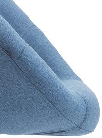 Banco de bar London em tecido e com estrutura cromada 65 x 107-128 x 57 cm Azul