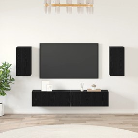 vidaXL Conjunto de Armários para TV 4 pcs Carvalho Preto