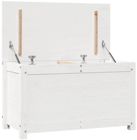 Caixa de arrumação 80x40x45,5 cm madeira de pinho maciça branco