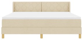 Cama Box Spring com Colchão em Tecido Creme, 180x200 cm