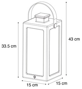 LED Candeeiro de mesa moderno efeito chama branca recarregável IP44 - Stard Design