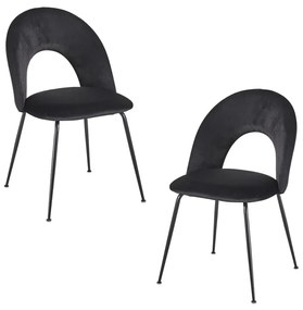 Pack 2 Cadeiras Dawa Black Veludo - Preto