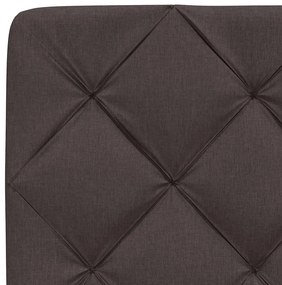Cama com colchão 120x200 cm tecido castanho-escuro
