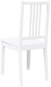 Cadeiras de jantar 2 pcs madeira de seringueira maciça branco