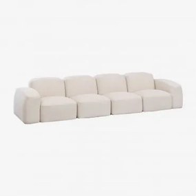 Sofá Modular Bastian De 4 Peças Chenille Grossa Branca - Sklum