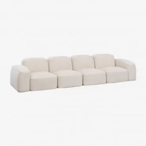 Sofá Modular Bastian De 4 Peças Tecido De Chenille Espesso Branco - Sklum