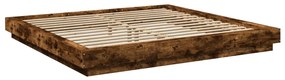 Estrutura cama c/ luzes LED derivados madeira carvalho fumado
