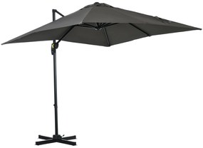 Chapéu de Sol de Jardim 245x245x245 cm Chapéu de Sol Excêntrico com Ro