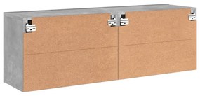 Móveis de parede para TV 2 pcs 60x30x41 cm cinzento cimento