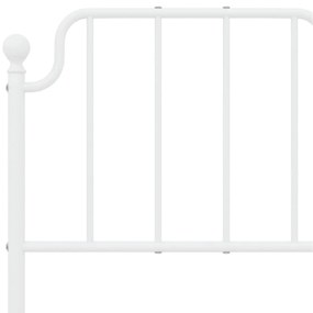 Estrutura de cama com cabeceira e pés 120x200 cm metal branco