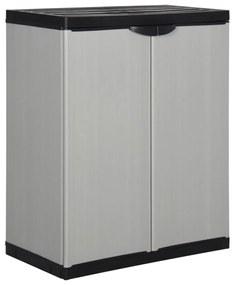 vidaXL Armário arrumação jardim c/ 1 prateleira 68x40x85cm cinza/preto