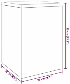 Suportes para Plantas 2 pcs de Carvalho Preto 25x25x35 cm Madeira
