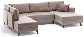 Sofá-Cama de Canto Efsun – Creme – 300x78x202 cm