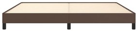 Estrutura de cama 200x200cm couro artificial castanho