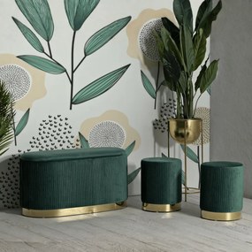 CONJUNTO DE 3 BANCOS SHOPY VERDE 80X37X42-29X35 CM