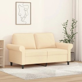 vidaXL Sofá de 2 lugares tecido 120 cm cor creme