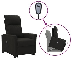 vidaXL Poltrona elevatória tecido preto