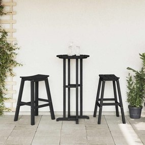 Banquetas 2 pcs Pretas HDPE