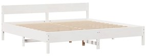 Cama sem colchão 180x200 cm madeira de pinho maciça branco