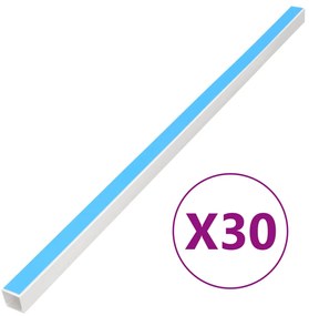 Calhas para cabos autoadesivas 25x16 mm 30 m PVC