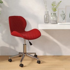 vidaXL Cadeira de jantar giratória veludo vermelho tinto