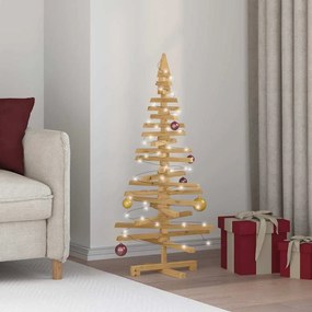 vidaXL Árvore de Natal de Madeira com suporte Castanho 120 cm