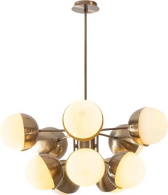 Candeeiro de Teto Karsor – Dourado e Branco – 68 x 68 cm