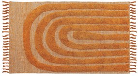 Tapete de algodão laranja 80 x 150 cm HAKKARI Beliani