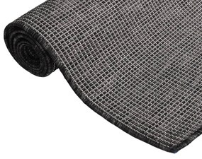 Tapete de tecido plano para exterior 80x250 cm cinzento