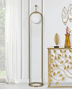 Candeeiro de Pé GLAMY ARC – Ø 28x168 cm – Dourado e Branco – Design Mo