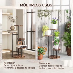 Suporte para Plantas de 5 Níveis Suporte para Plantas de Madeira e Aço