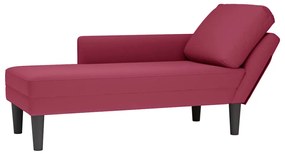 Chaise lounge c/ almofada/apoio de braços direito veludo