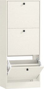 HOMCOM Sapateira Estreita com 3 Portas Sapateira para Entrada com Prateleiras Ajustáveis para 12 Pares de Sapatos 47x28x115 cm Branco | Aosom Portugal