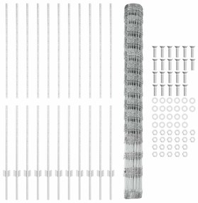 Postes de Cerca 22 pcs U-Channel 160 cm Aço Galvanizado