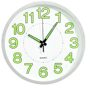 Relógio de parede luminoso 30 cm branco