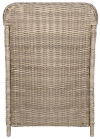 Cadeiras de exterior c/ almofadões 2 pcs vime PE castanho